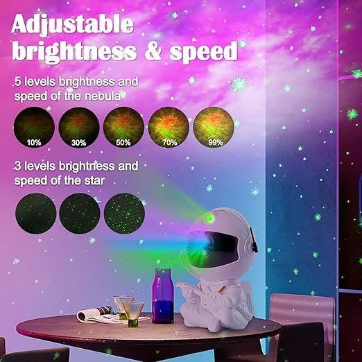 FLYNGO Plastic Astronaut Night Light Galaxy LED Projector Lamp with Remote Control, and 360° Adjustable, Night Lamp for Kids, Bedroom, Gaming Room,Home Party, Birthday Gifts (Guitar Astronaut), White - Image 5